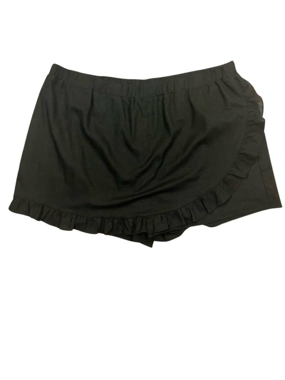 ARULA Black Ruffle Skort Shorts Linen XL